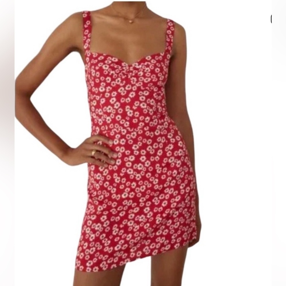 Reformation Red Floral Mini Dress